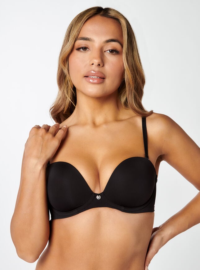 Boux Avenue Strapless Plunge Push Up Bra - Black