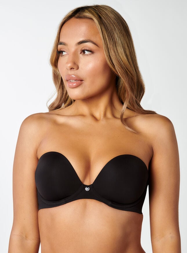 boux avenue Strapless plunge push up bra - Black