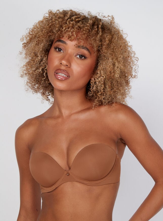 boux avenue Strapless plunge push up bra - Bronze
