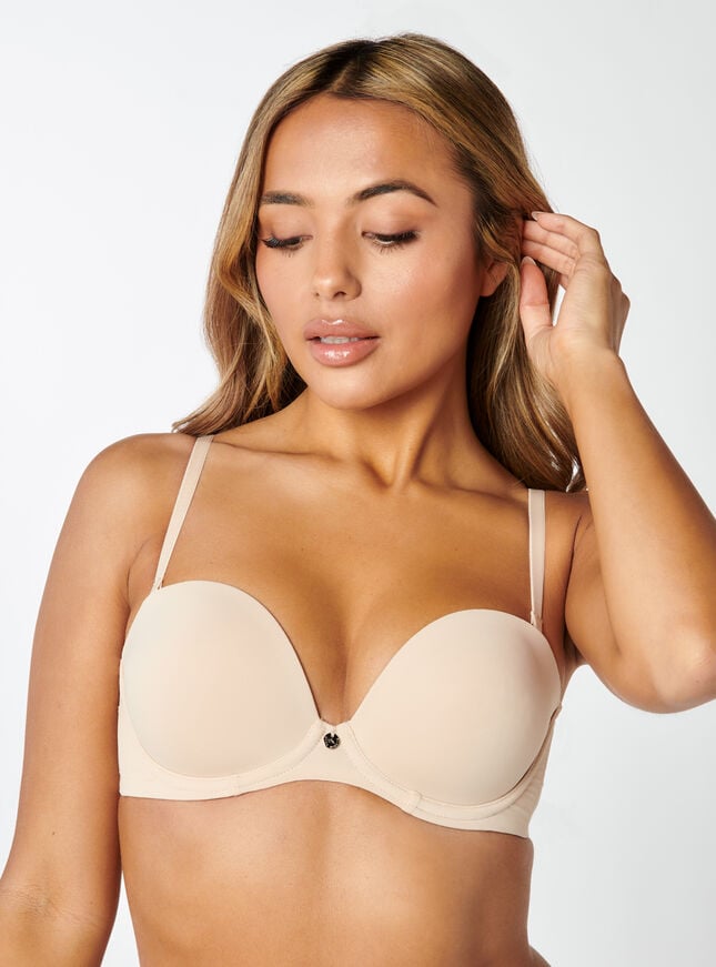 Boux Avenue Strapless Plunge Push Up Bra - Nude
