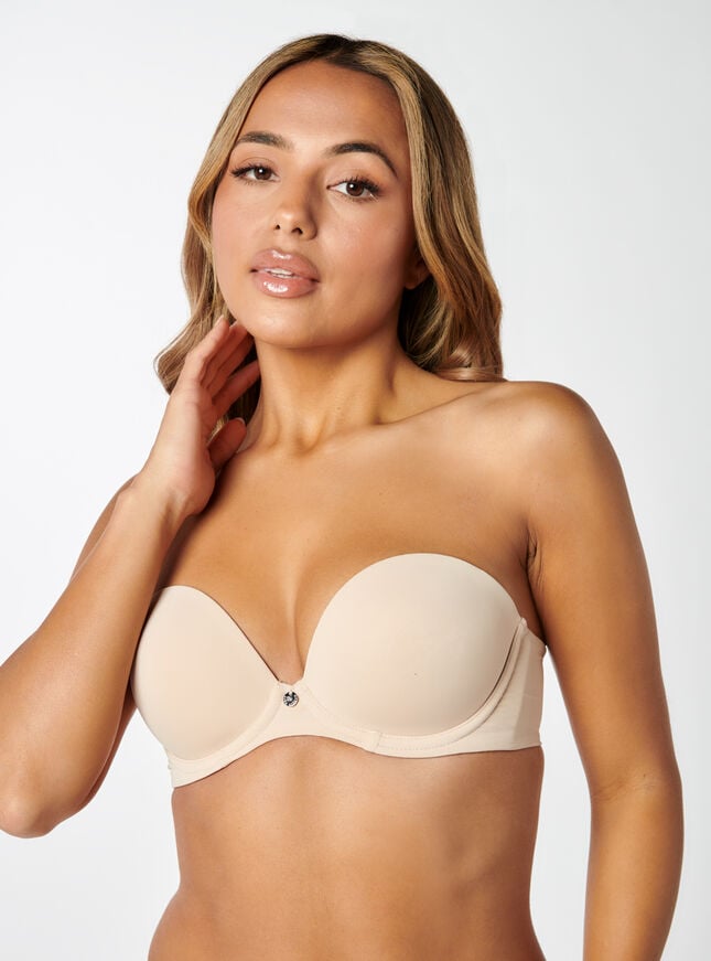 boux avenue Strapless plunge push up bra - Nude