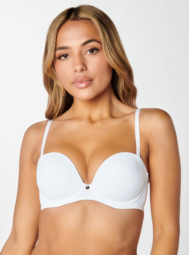 Boux Avenue Strapless Plunge Push Up Bra - White