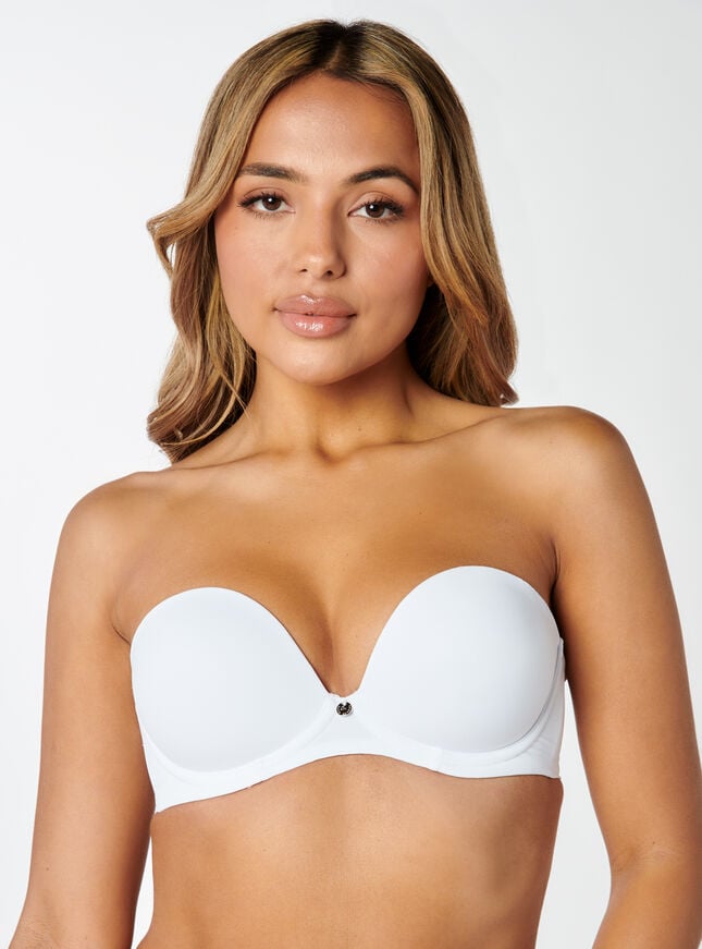 boux avenue Strapless plunge push up bra - White