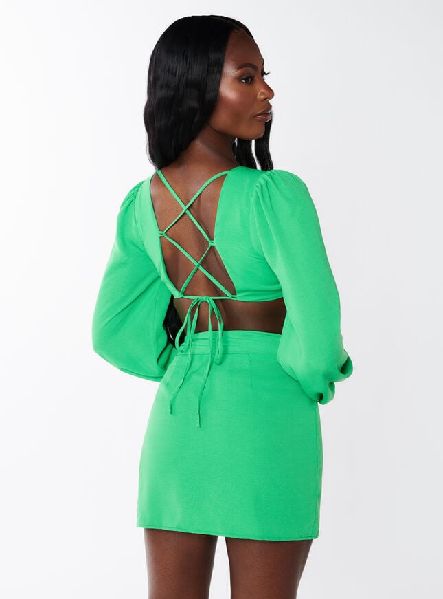 Boux Avenue Strappy Tie Back Top - Green