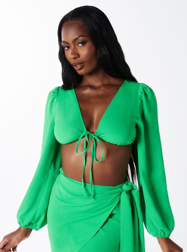 Boux Avenue Strappy Tie Back Top - Green