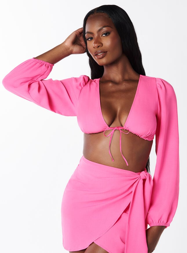 boux avenue Strappy tie back top - Pink