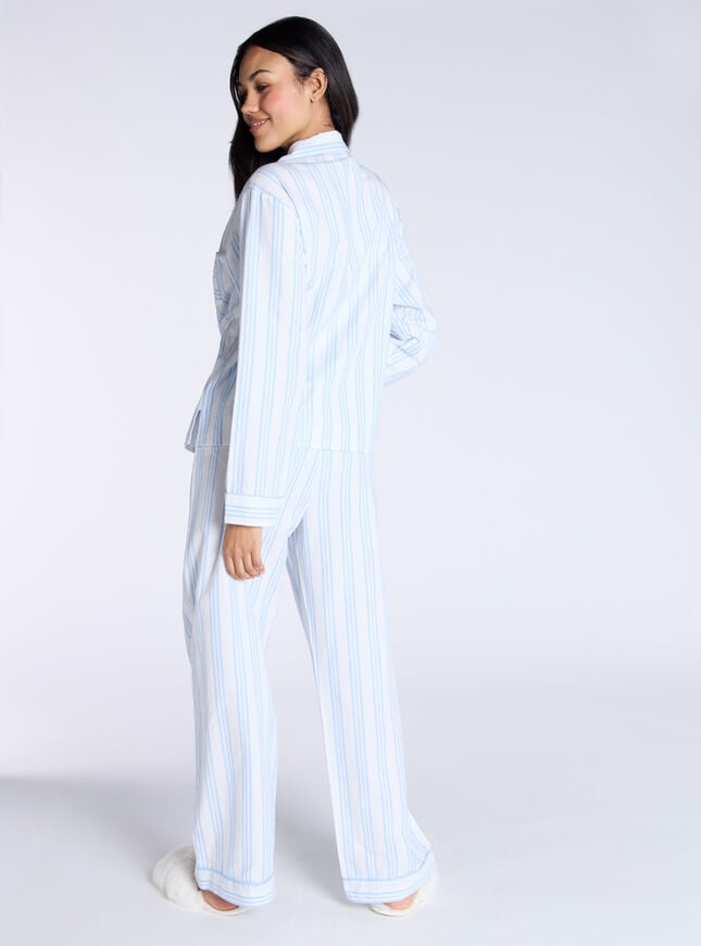 Boux Avenue Stripe Cotton Pyjama Set - Blue Mix