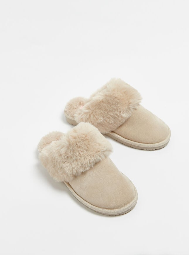 Boux Avenue Suedette Mule Slippers - Taupe