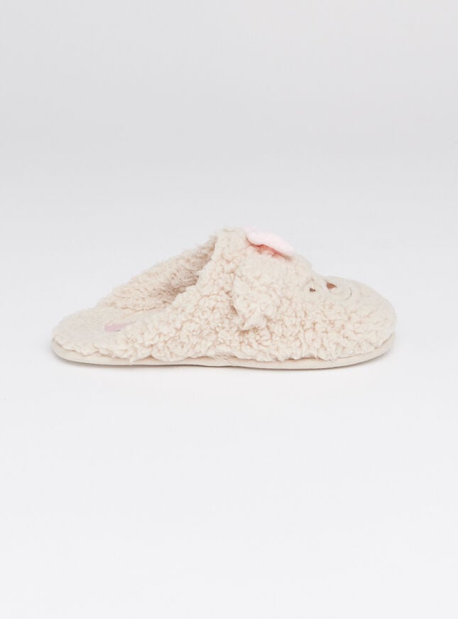Boux Avenue Teddy Bear Mule Slippers - Oatmeal