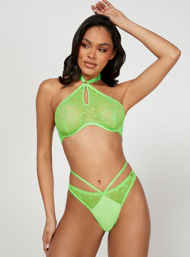 Boux Avenue Tenahya High Neck Bra - Neon Green