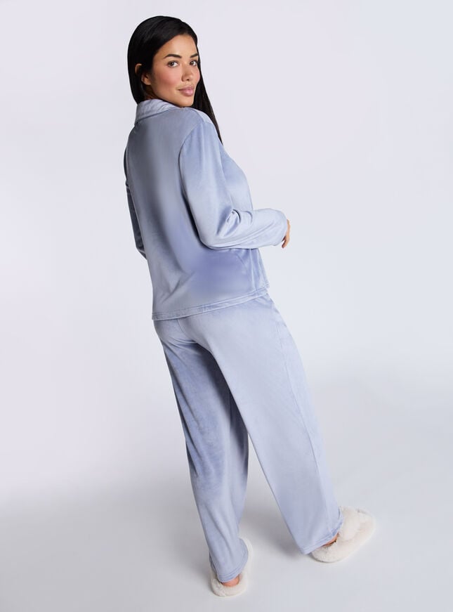 Boux Avenue Velour Pyjama Set - Denim Blue