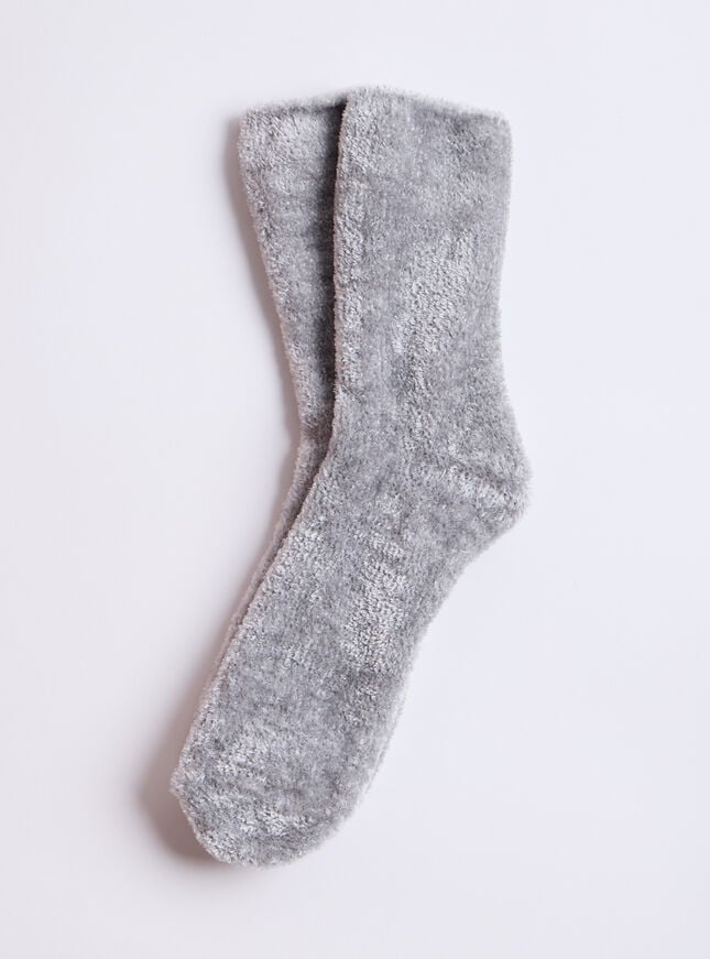 Boux Avenue Velvet Fleece Socks - Grey
