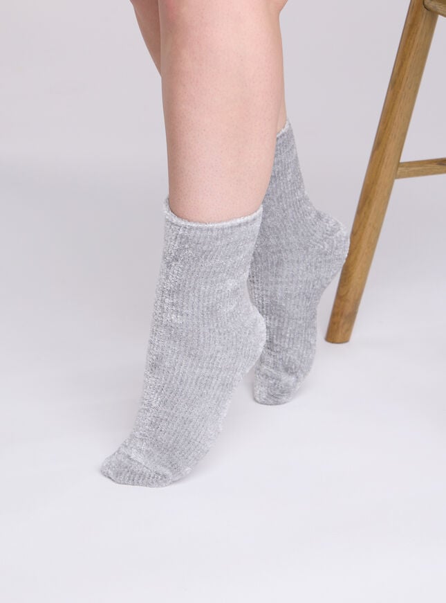 Boux Avenue Velvet Fleece Socks - Grey