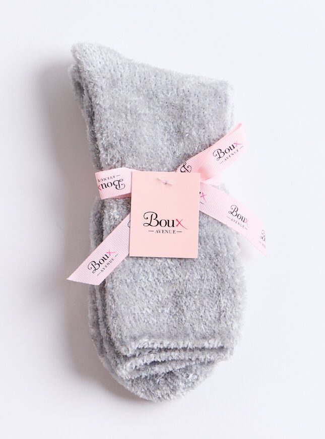 boux avenue Velvet fleece socks - Grey