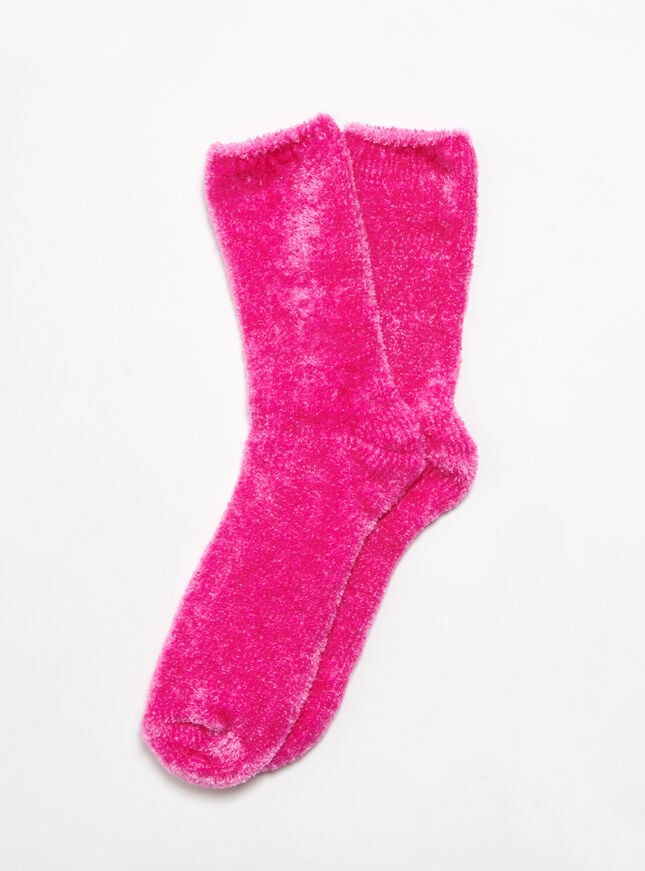Boux Avenue Velvet Fleece Socks - Hot Pink