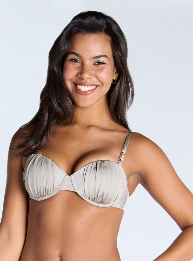 Boux Avenue Vida Balconette Bikini Top - Silver