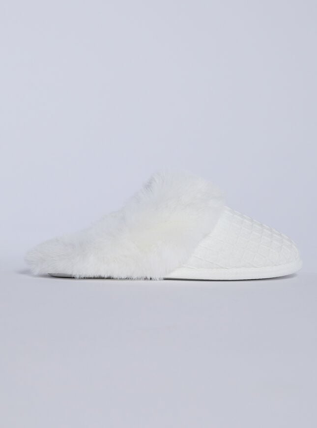 Boux Avenue Waffle Mule Slippers - White