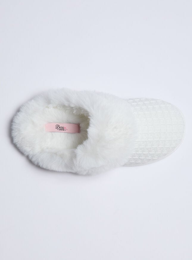 Boux Avenue Waffle Mule Slippers - White