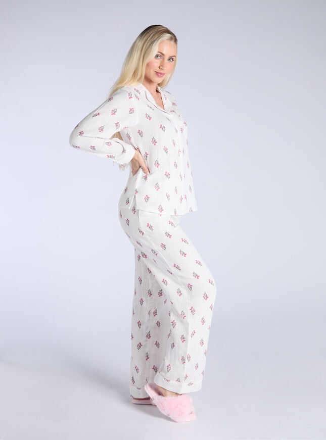 Boux Avenue Wildflower Cotton Pyjama Set - Cream