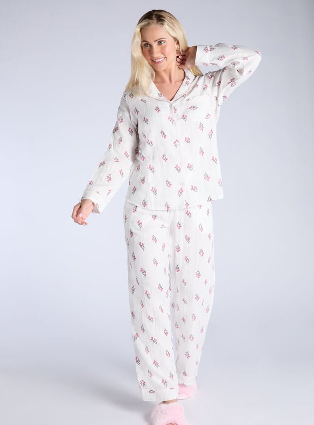 boux avenue Wildflower cotton pyjama set - Cream