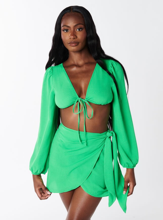 boux avenue Wrap tie skirt - Green