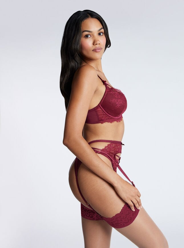 Boux Avenue Yonina Suspender Belt - Wine
