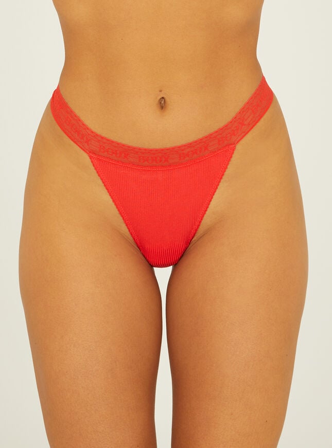 boux avenue Yuna ribbed thong - Strawberry