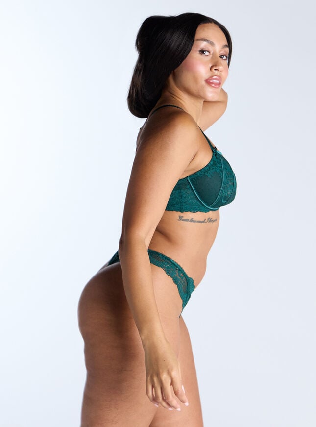 Boux Avenue Yvonne Sheer Balconette Bra - Emerald