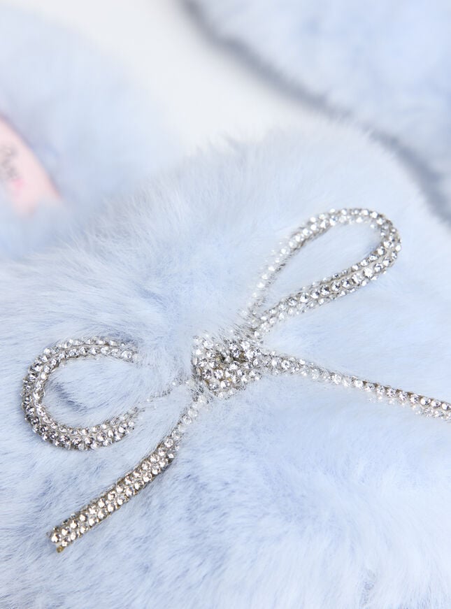 boux avenue Bow embellished slider slippers - Powder Blue