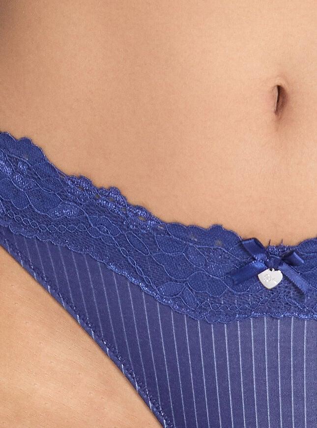Boux Avenue Charli Modal Blend Stripe Brazilian Knickers - Blue