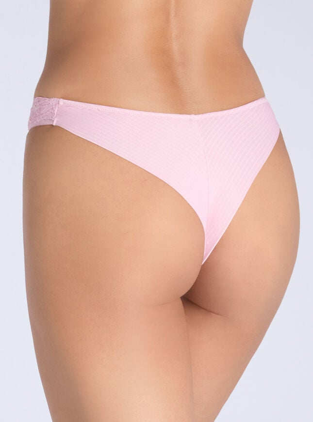 Boux Avenue Charli Modal Blend Stripe Brazilian Knickers - Powder Pink