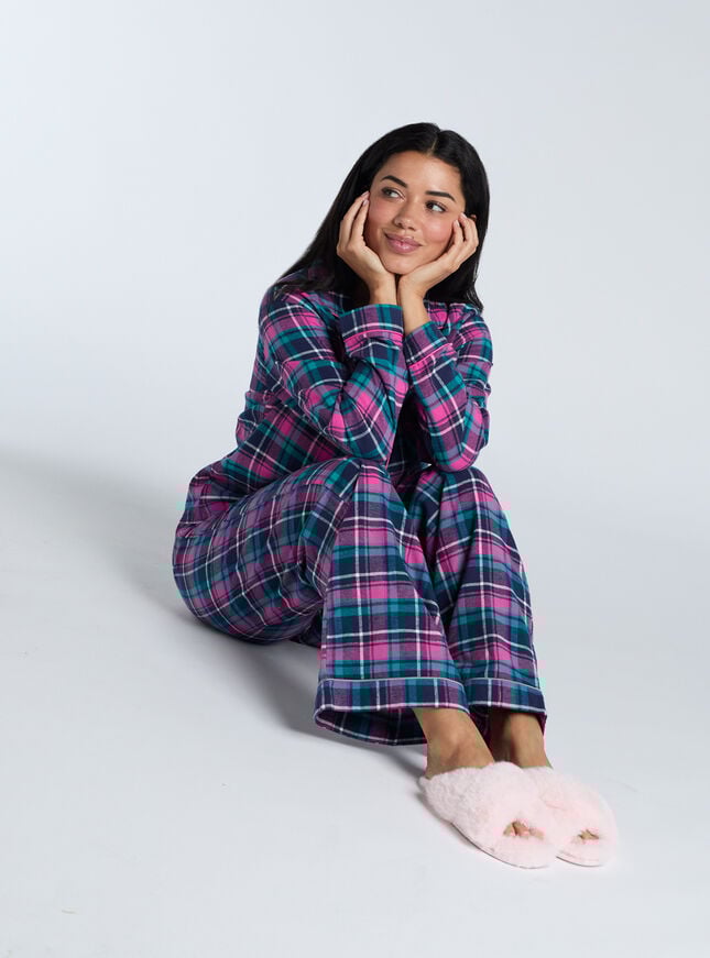 boux avenue Check cotton pyjamas in a bag - Navy Multi