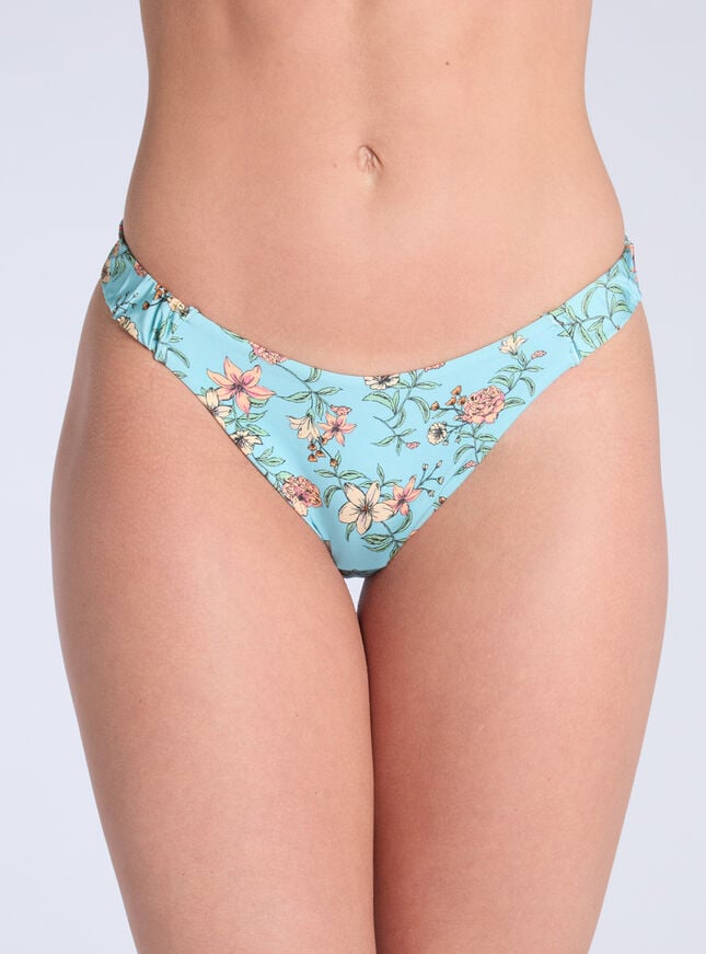 boux avenue Cortona ruched brazilian bikini bottoms - Green Mix