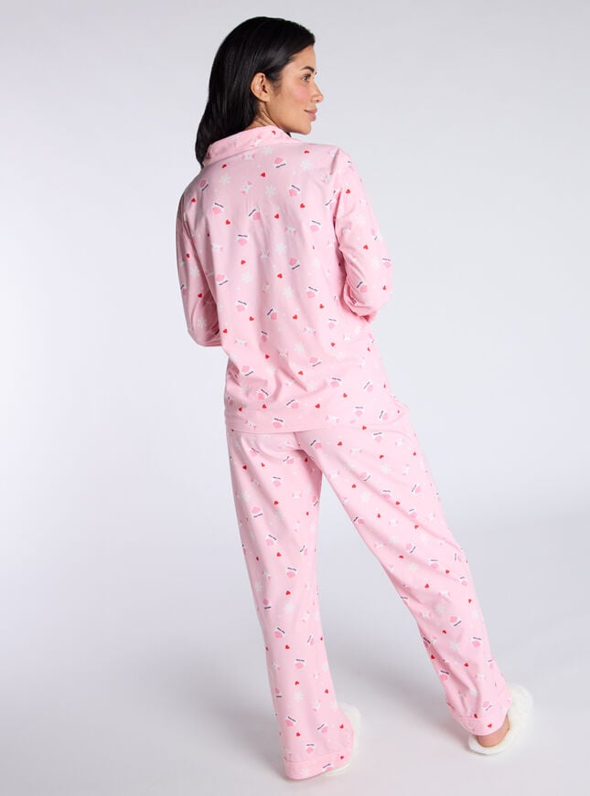 Boux Avenue Dear Santa Fleece Pyjamas In A Bag - Pink Mix