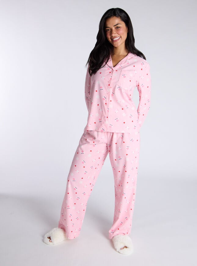 Boux Avenue Dear Santa Fleece Pyjamas In A Bag - Pink Mix