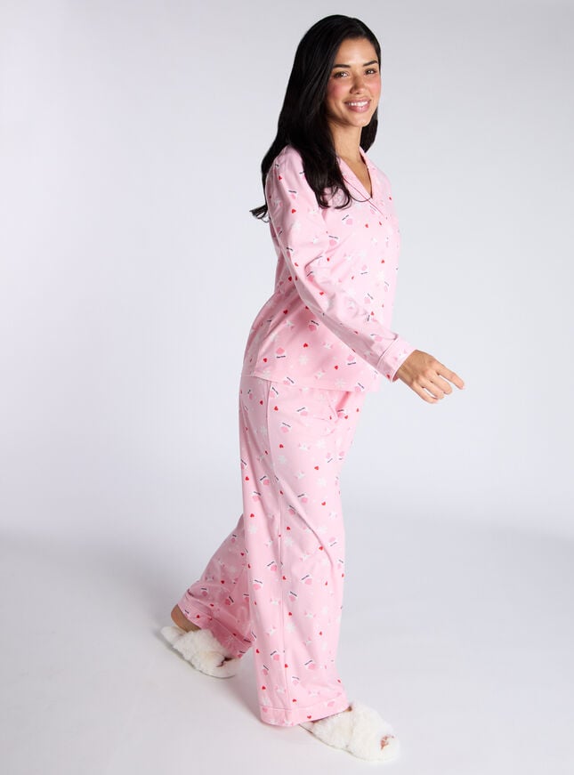 Boux Avenue Dear Santa Fleece Pyjamas In A Bag - Pink Mix