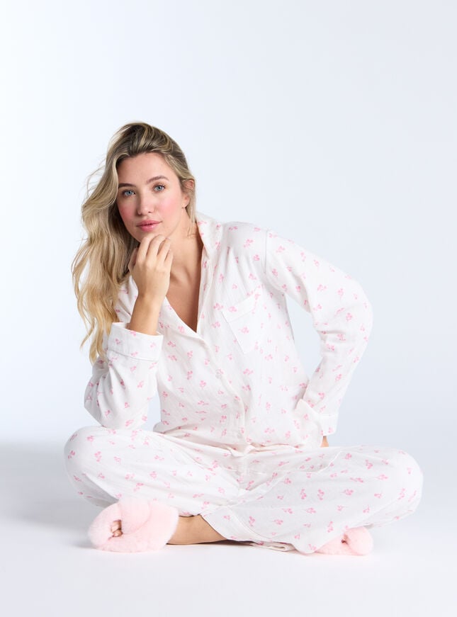 boux avenue Ditsy floral cotton pyjama set - White Mix