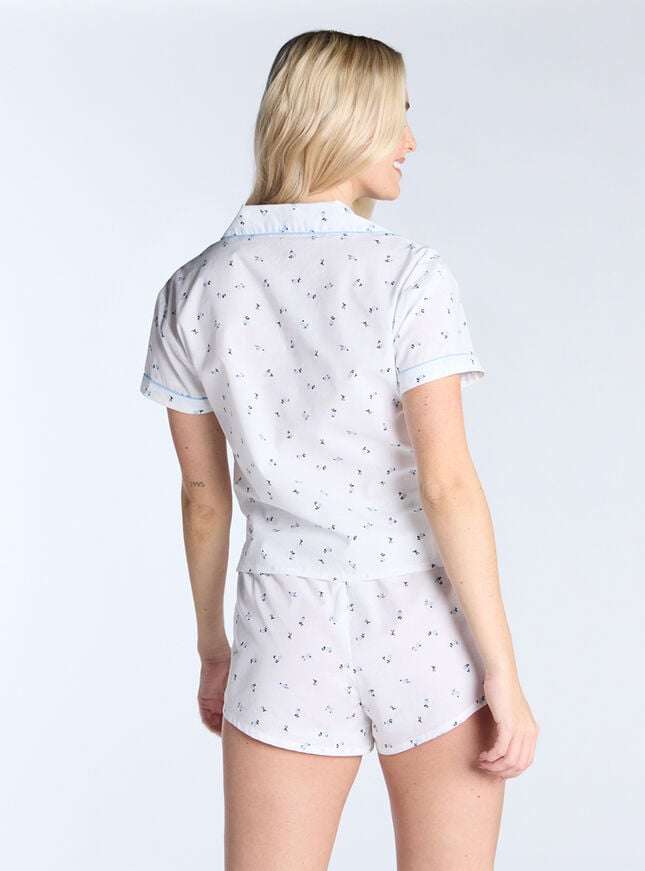 Boux Avenue Ditsy Floral Cotton Short Pyjama Set - Ivory Mix