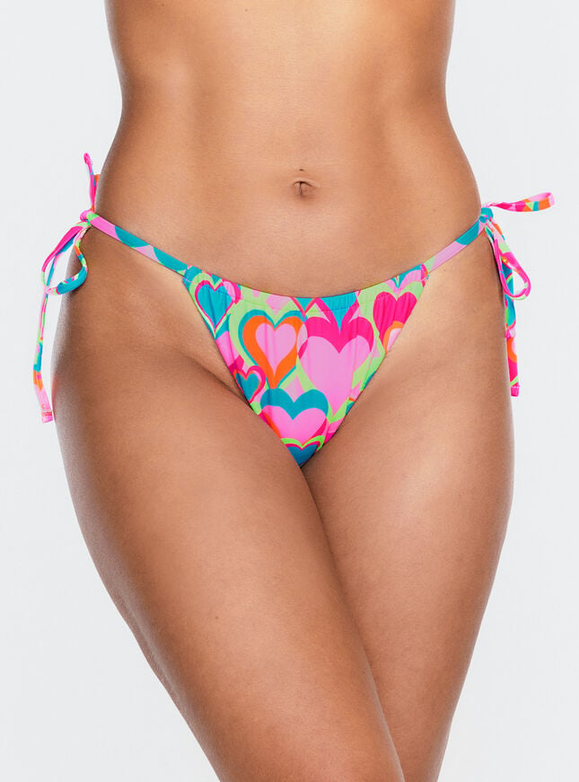 boux avenue Dominica tie side brazilian bikini bottoms - Neon Pink