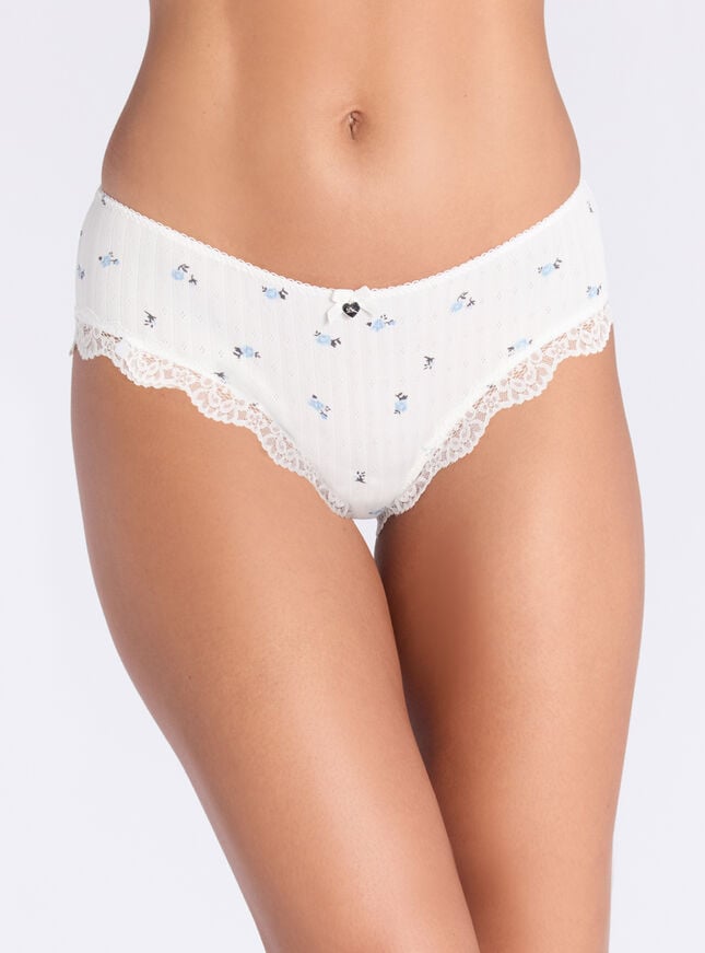 boux avenue Eloise printed pointelle shorts - Blue Mix