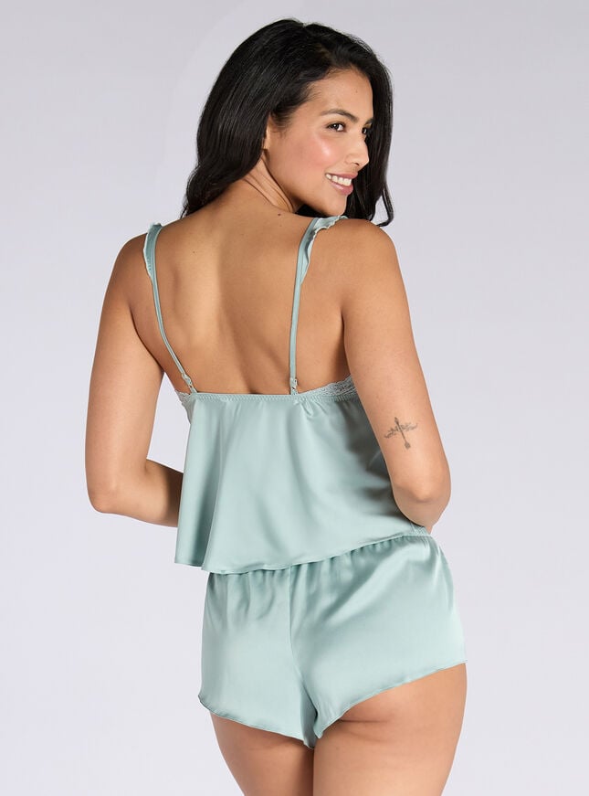 Boux Avenue Elphine Satin Short Pyjama Set - Sea Green