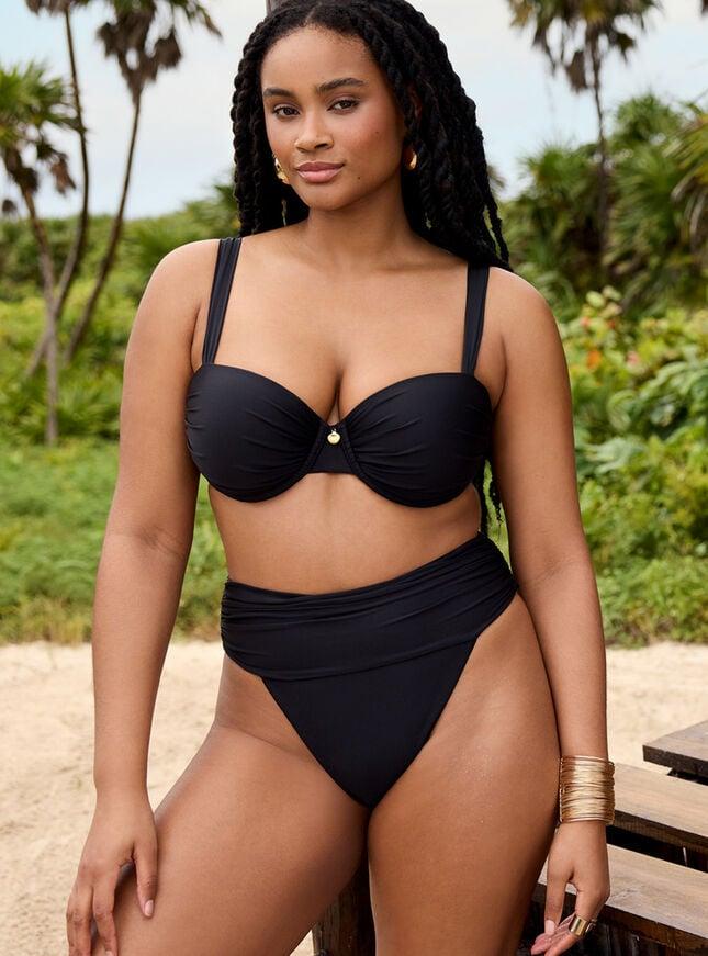 boux avenue Ferrara ruched balconette bikini top - Black