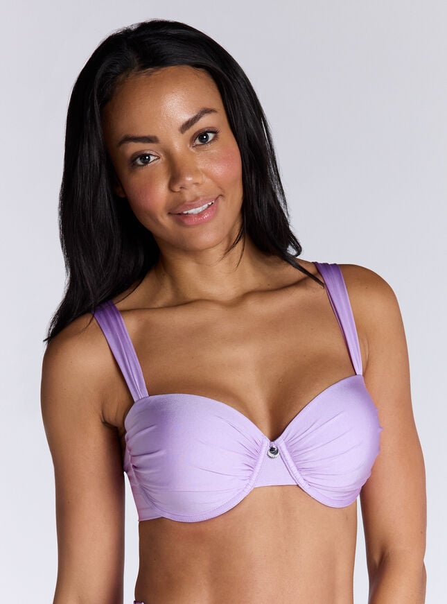 Boux Avenue Ferrara Ruched Balconette Bikini Top - Lilac