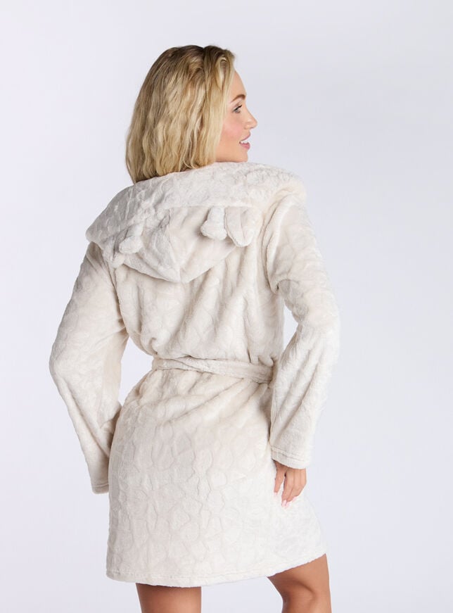 Boux Avenue Fluffy Giraffe Short Dressing Gown - Neutral Mix