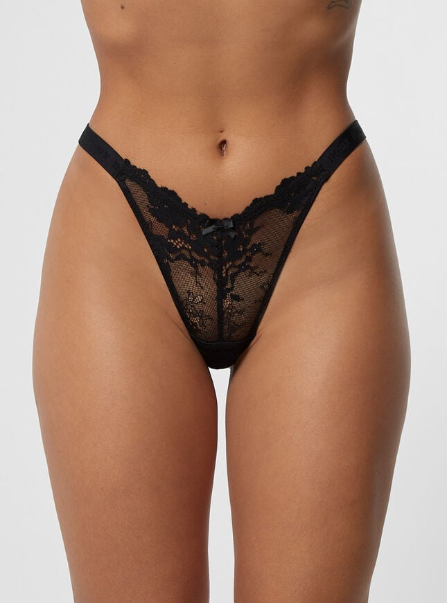 boux avenue Fran lace high leg brazilian knickers - Black