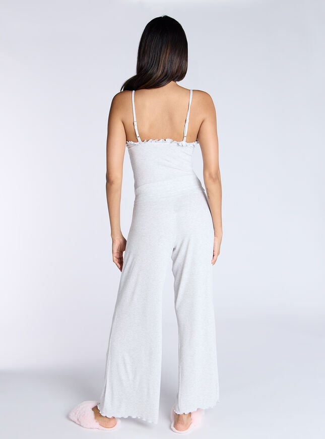 Boux Avenue Frill Ribbed Cami Pyjama Set - Grey Marl Mix