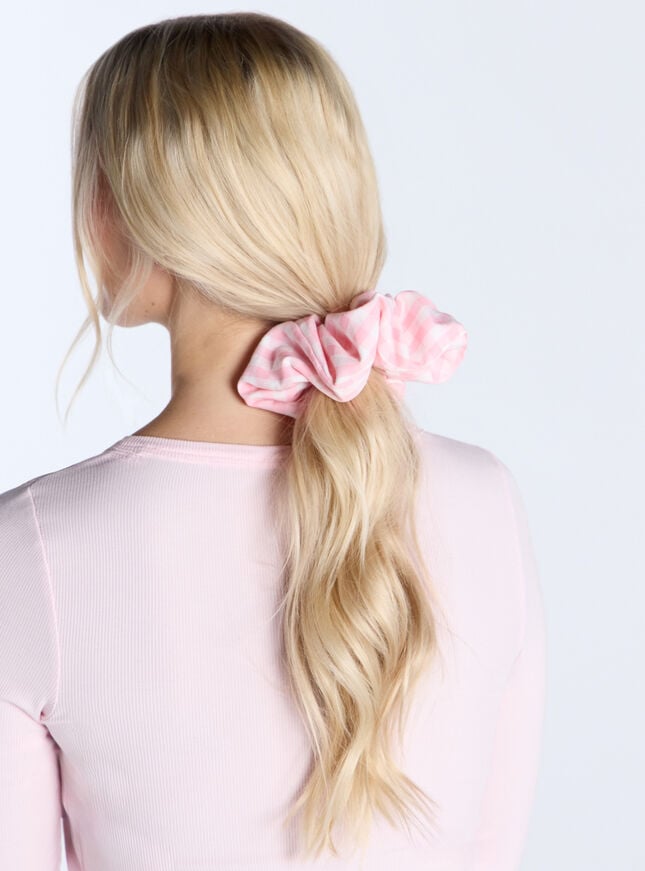 Boux Avenue Gingham Oversized Hair Scrunchie - Pink Mix
