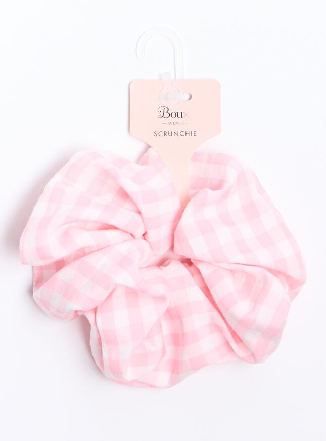 boux avenue Gingham oversized hair scrunchie - Pink Mix