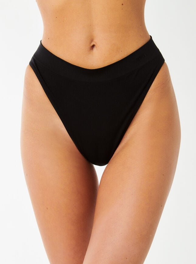 boux avenue High leg seamfree brazilian knickers - Black