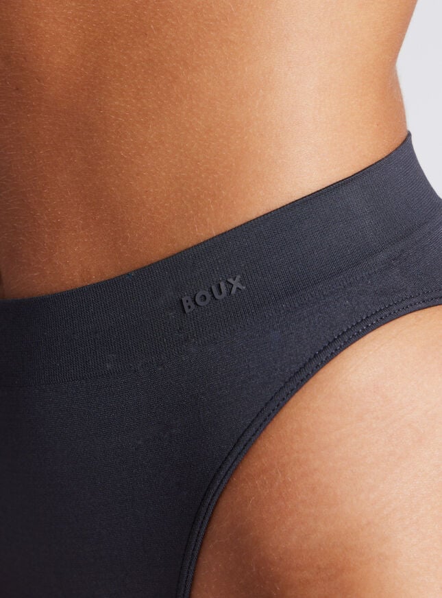 Boux Avenue High Leg Seamfree Brazilian Knickers - Charcoal
